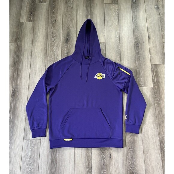 NBA Men’s Purple Tech Lakers Basketball Club Titan Pullover Hoodie Size L - Picture 1 of 11